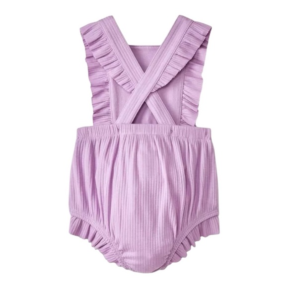 NWT Cat & Jack Baby Girl’s Ruffle Romper- Purple 18M - Picture 2 of 5